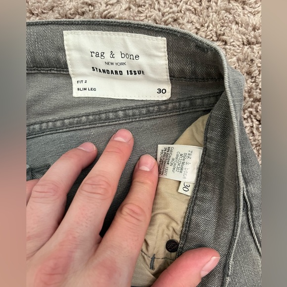 Rag & Bone jeans Fit 2 Iron/grey, excellent condition - Picture 2 of 4